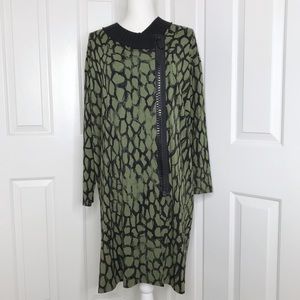 KEDZIOREK olive green black pattern oversized top 40 10